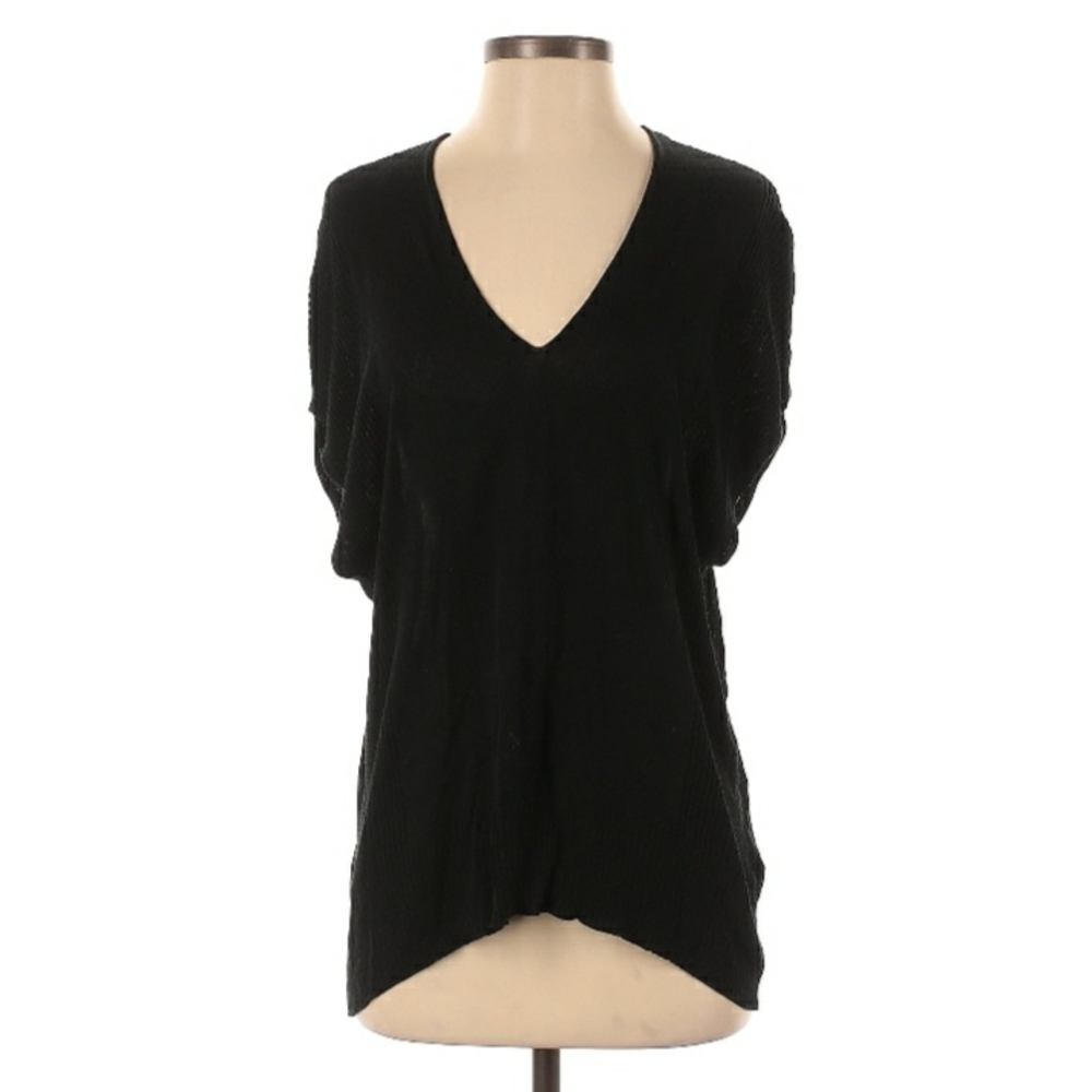 Vince Black V-Neck Tunic Top Small